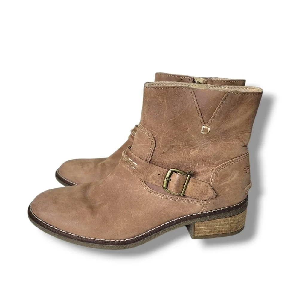 Sperry Seaport Storm Short Buckle Boots Size 7.5 Waterproof Leather